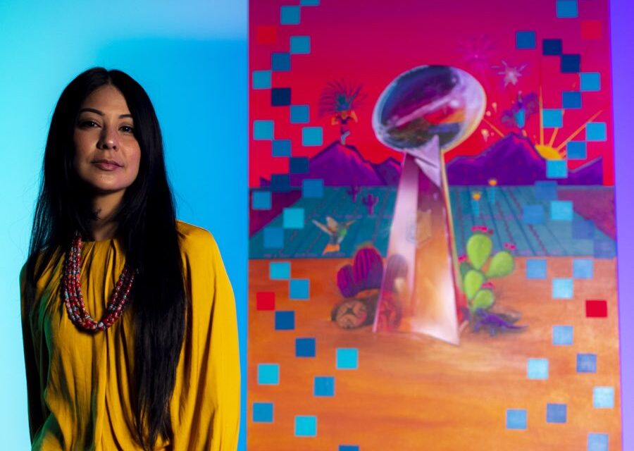Chicana, Native American artist Partners with NFL on Super Bowl Theme Art